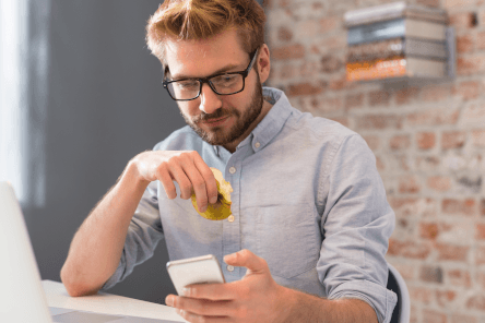 Man using his phone